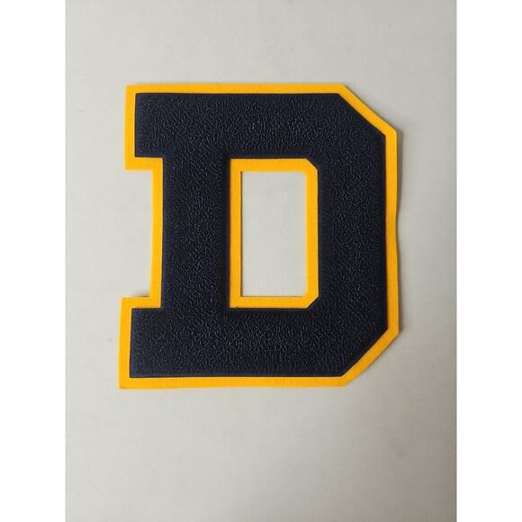 Vintage High School Letter Patch “D” Blue/yellow Fabric Unused Letterman - Picture 1 of 16